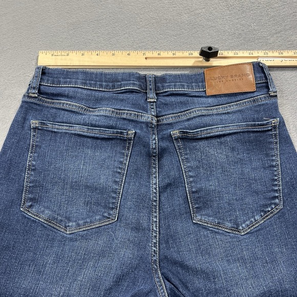 Lucky Brand Jeans Womens 30 Blue Stevie Flare High Rise Dark Wash Stretch Denim - Picture 6 of 11
